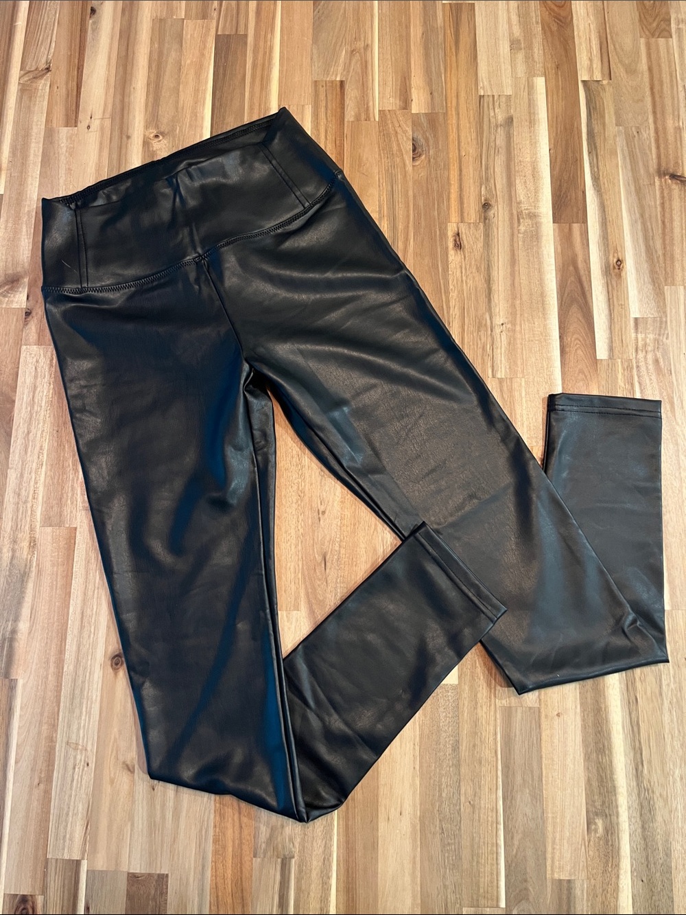7 For All Mankind Black Faux Leather Leggings